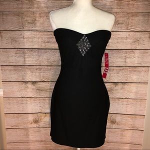 Derek Heart Couture Mini Black Strapless Dress